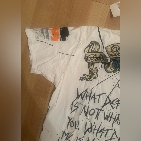 Y2K DOM REBEL SWAROVSKI CRYSTAL SKULL SHIRT HAND-PAINTED AND SIGNED BY DESIGNER - Picture 10 of 14